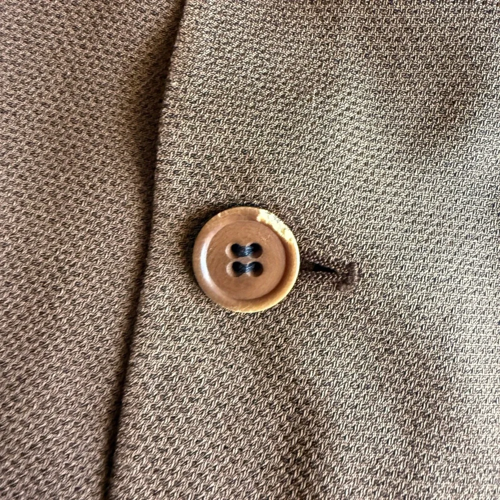 Vintage Ermenegildo Zegna Soft Mens Brown Textured Blazer Sport Coat 46